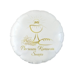 Balon foliowy z helem 70627 Pierwsza Komunia Święta 18 cali