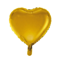 Balon z helem FX serce złoty mat 07029 18 cali
