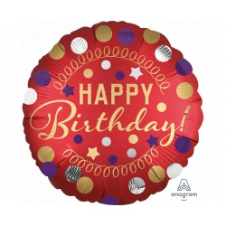 Balon foliowy z helem 90682 Happy Birthday 18 cali