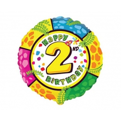 Balon foliowy z helem 10559 Drugie urodziny 18 cali