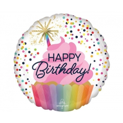 Balon foliowy  z helem 48550  Happy Birthday 17 cali