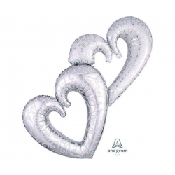 Balon foliowy z helem 13025 Serce Podwójne 134 cm