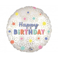 Balon foliowy  z helem 63942 Happy Birthday 17 cali