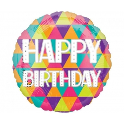 Balon foliowy  z helem 96295 Happy Birthday 17 cali