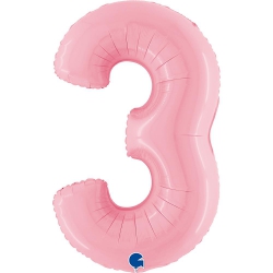 Cyfra jasny róż 3 grabo 102 cm 60735