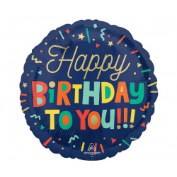 Balon foliowy z helem 69623 Happy Birthday 17 cali