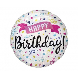 Balon foliowy z helem 99517 Happy  birthday 18 cali