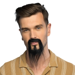 Broda z wąsami czarna 01855