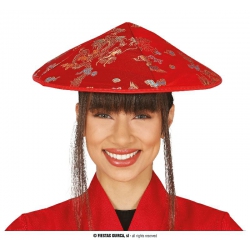 Czapka Chinki czerwona 13254