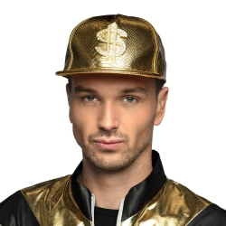 Czapka Full Cap złota z dolarem 01480