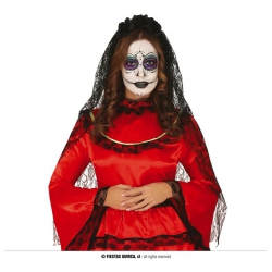 Opaska czane róże z welonem 26674