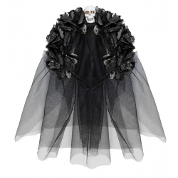 Opaska Róże Czarne z Welonem 04174