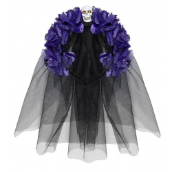 Opaska Róże Fiolet z Welonem 04134