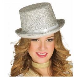 Cylinder Brokatowy srebrny 13123