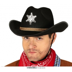 Kapelusz kowboja czarny 13522 obwód około 59 cm