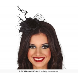 Opaska Czarna Róża z Tiulem 24581