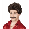 Peruka Borat z wąsami brązowa 86232