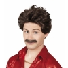 Peruka Borat z wąsami brązowa 86232 Peruka Borat z wąsami brązowa 86232