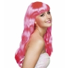 Peruka długa z grzywką różowa 85870