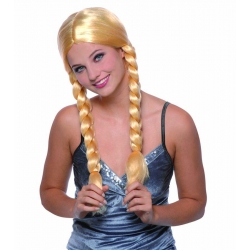 Peruka z warkoczami blond 86187