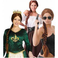 Peruka Brązowa z warkoczem 04227