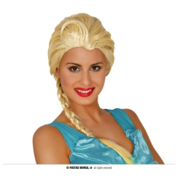 Peruka z warkoczem blond 04978