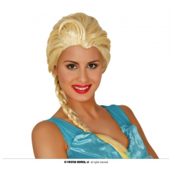 Peruka z warkoczem blond 04978