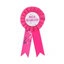 Kotylion moje urodziny różowy 62809