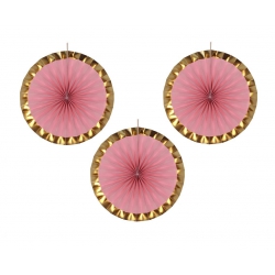 Rozeta Dekoracyjna różowa 40 cm 3 szt. 13234