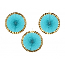 Rozeta Dekoracyjna niebieska 40 cm 3 szt.13232