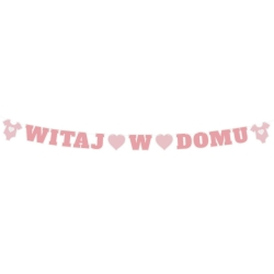 Girlanda WITAJ W DOMU różowa 15551