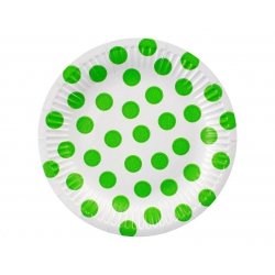 Talerzyki i kubeczki w grochy 15646  zielone