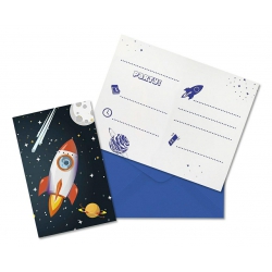 Zaproszenia Kosmos 6 szt 93741