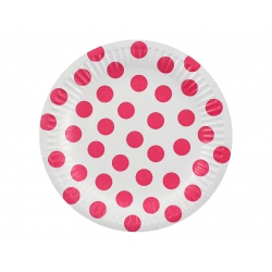Talerzyki i kubeczki w grochy 67800  różowe