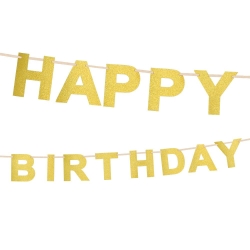 Girlanda Happy Birthday Złota 30377
